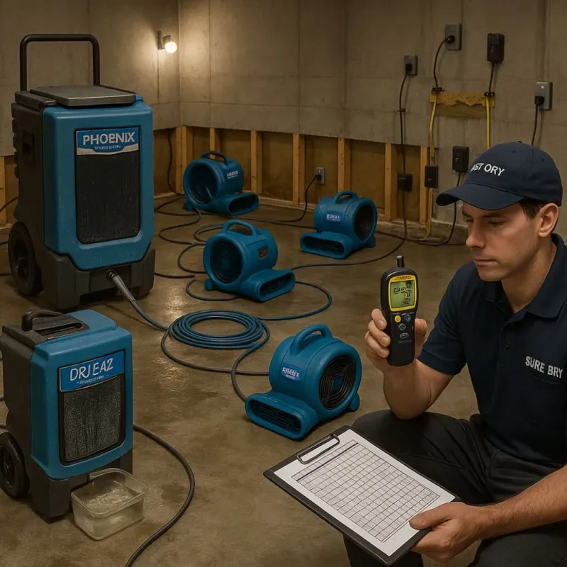 Structural Drying and Dehumidification process in Taylor, TX